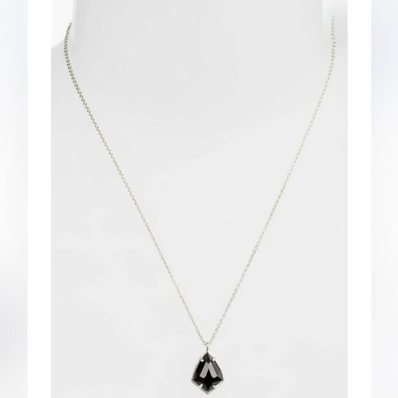 Kendra Scott 'Cory' Black/Silver Semiprecious Stone Pendant Necklace - Picture 2 of 7